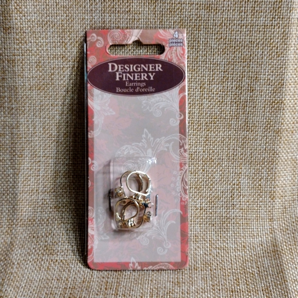 Earring Hook w/Glass stone